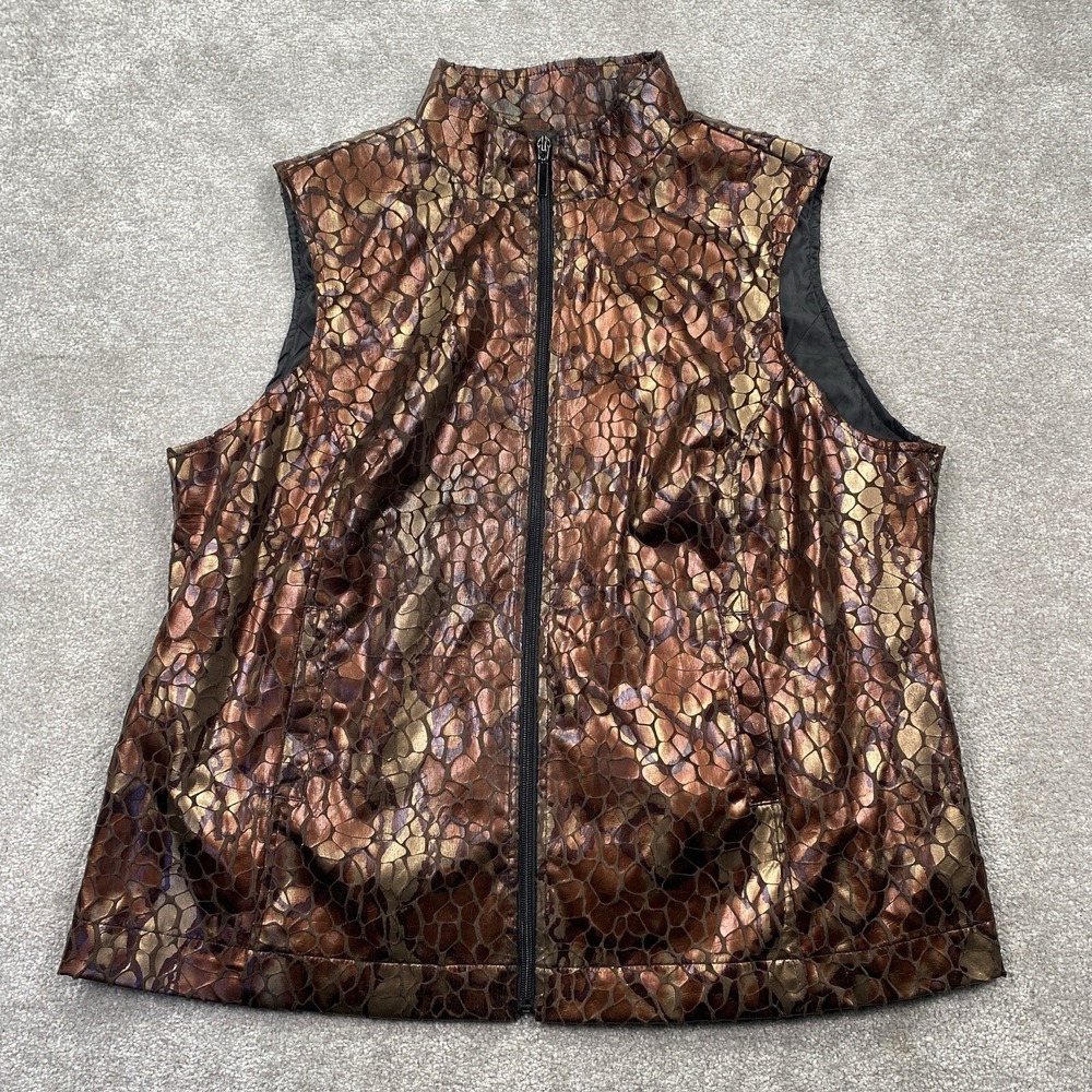 VTG Sport Haley‎ Men's Animal Print Vest Size 2XL Brown